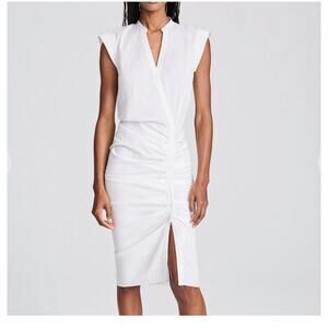 Veronica beard ruched shirt dress white dress (new)